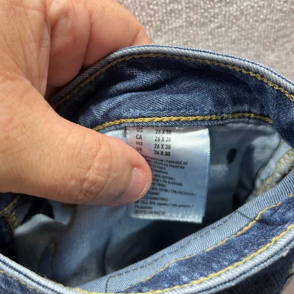 American Eagle Original Straight Extreme Flex Jeans Mens 26/30 Blue Denim 2296 - Picture 4 of 11